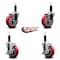 Service Caster 4'' Red Poly Wheel Swivel 1'' Expanding Stem Caster Set 2 Brakes, 4PK SCC-EX20S414-PPUB-RED-2-TLB-2-1 - alternate 5